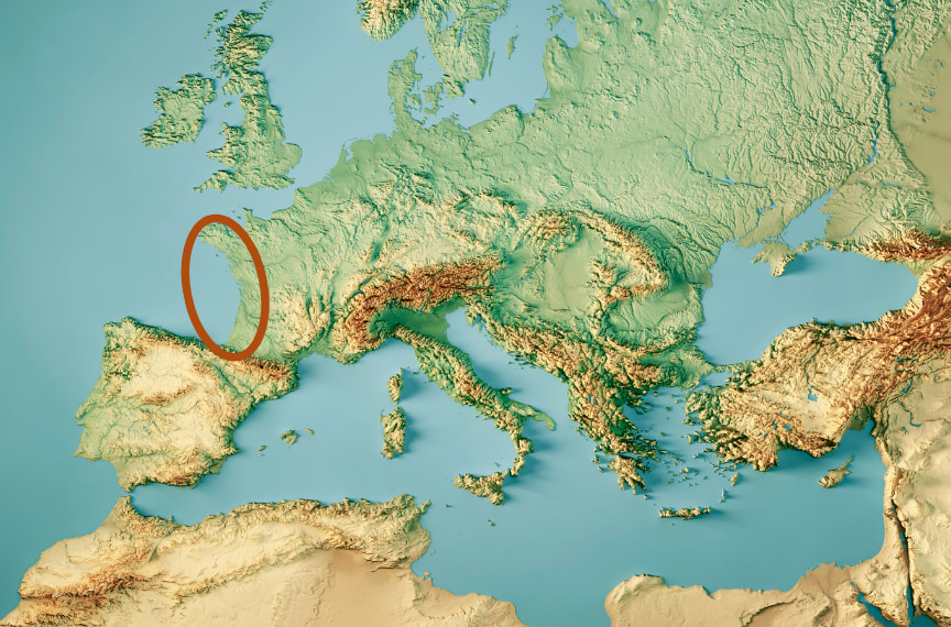 Atlantische oceaan kustlijn Frankrijk