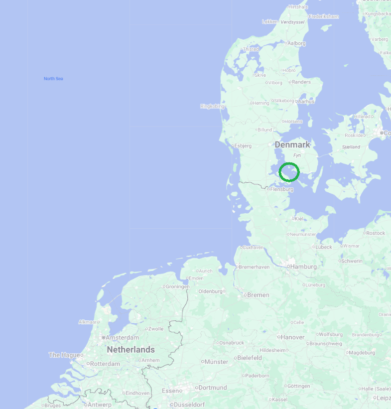 Ferry oversteek Fynshav - Bojden met markering