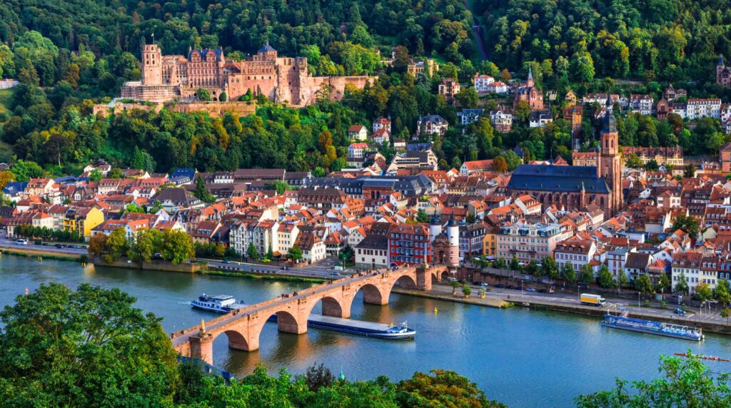 Heidelberg met de stad en het kasteel