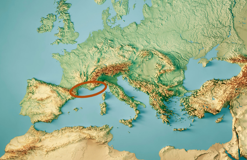 Middellandse kustlijn Frankrijk