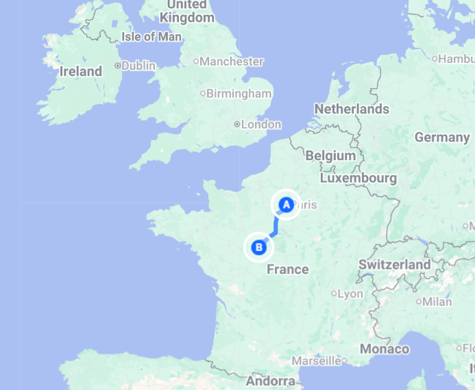 Roadtrip route van Parijs naar Amboise