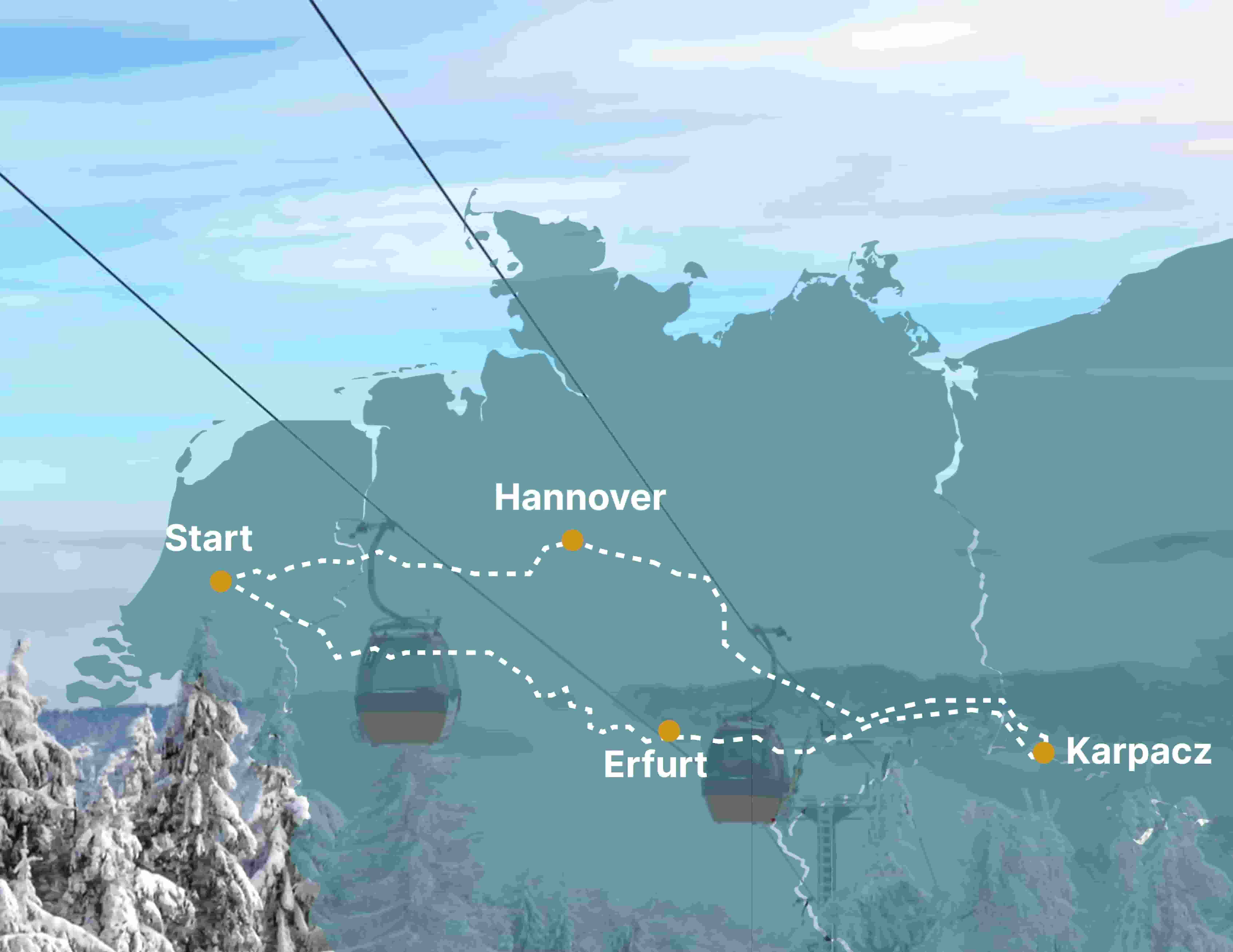 Roadtrip in de winter door Duitsland naar Polen