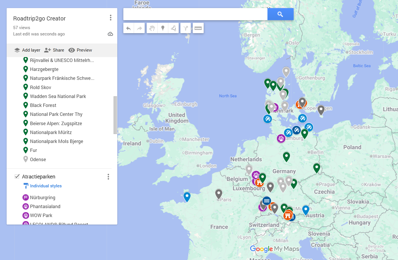 My Google maps van Roadtrip2go