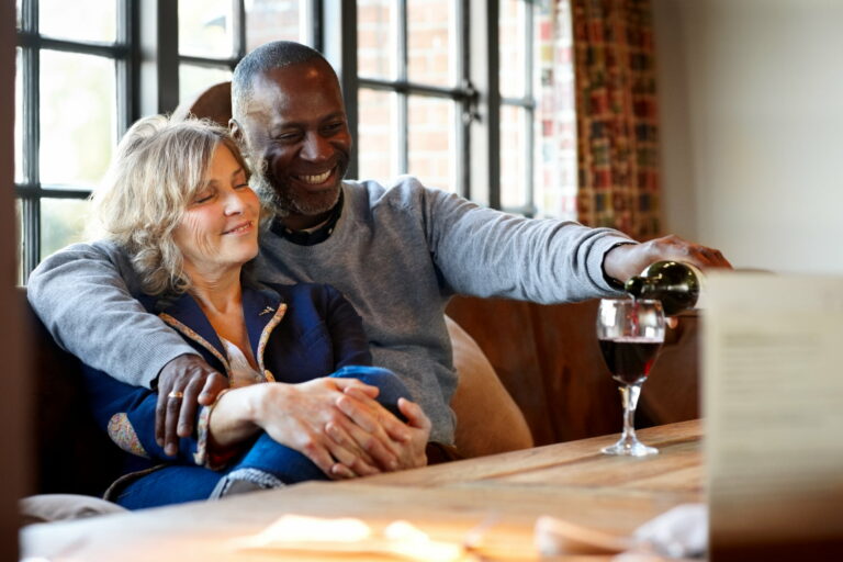 Romantic middle aged couple